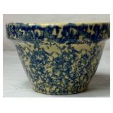 Cream & Blue Bundle of Pottery and Enamelware Milk Pitcher