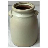 Cream & Blue Bundle of Pottery and Enamelware Milk Pitcher