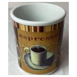 3D French Bistro Café Storefront Wall Cabinet and Espresso Ceramic Utensil Holder