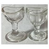 Collection of Vintage Glass Eye Wash Cups,Cobalt Blue Optrex Cup and Lavoptix & Bon-Opto Aluminum Eye Wash Cups