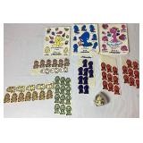 Large Lot of Vintage Moodie Sticker Sets, Happy, Sad & Sexy plus Vintage Stick On Moodie Patches/Appliques