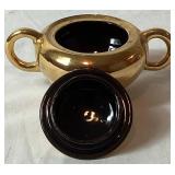 Bram MCM Gold Lustre Tea Set - 6 saucers & cups, Teapot, Cream & Sugar Dishes