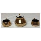 Bram MCM Gold Lustre Tea Set - 6 saucers & cups, Teapot, Cream & Sugar Dishes