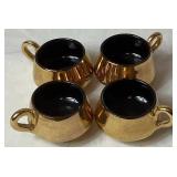 Bram MCM Gold Lustre Tea Set - 6 saucers & cups, Teapot, Cream & Sugar Dishes