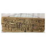 Collection of Antique Skeleton Keys - Displayed on Barn Wood
