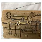 Collection of Antique Skeleton Keys - Displayed on Barn Wood