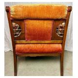 Antique Ornate Hand Carved Upholstered Armchair