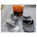 6 Pickle Balls and 4 Visors...