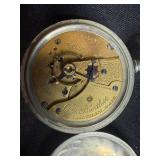 Antique Waltham D.C. Bartlett 17 Jewels Pocket Watch with Chain and Key - untested