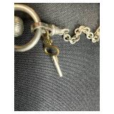 Antique Waltham D.C. Bartlett 17 Jewels Pocket Watch with Chain and Key - untested