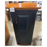 Wood Cabinet with Black Finish and Three Shelves, 48x22x13 Inches