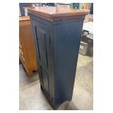 Wood Cabinet with Black Finish and Three Shelves, 48x22x13 Inches