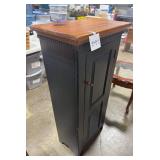 Wood Cabinet with Black Finish and Three Shelves, 48x22x13 Inches