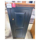 Wood Cabinet with Black Finish and Three Shelves, 48x22x13 Inches