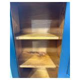 Wood Cabinet with Black Finish and Three Shelves, 48x22x13 Inches