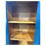 Wood Cabinet with Black Finish and Three Shelves, 48x22x13 Inches