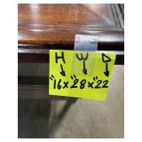 Wooden Coffee Table with Honeycomb Pattern Top 28x22x16 Inches