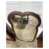 Vintage Wall Mirror with Ornate Wood Frame, 38 Inch