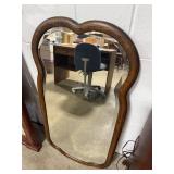 Vintage Wall Mirror with Ornate Wood Frame, 38 Inch