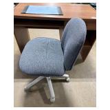 Wooden Office Desk with Drawer and Adjustable Rolling Chair