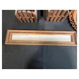 Vintage Mirror and Wood Decor Set Including Cape Craftsmen Wall Mirror