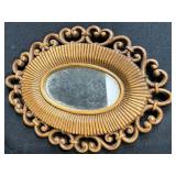 Vintage Mirror and Wood Decor Set Including Cape Craftsmen Wall Mirror