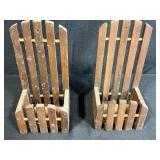 Vintage Mirror and Wood Decor Set Including Cape Craftsmen Wall Mirror