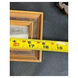 Vintage Mirror and Wood Decor Set Including Cape Craftsmen Wall Mirror