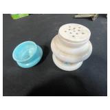 Vintage Vanity and Bath Collection with Talc, Body Powder, Razors, and Porcelain Cups