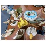 Collection of Duck and Swan Figurines, Planters, and Decorative Items