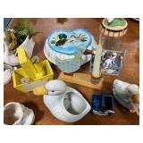 Collection of Duck and Swan Figurines, Planters, and Decorative Items