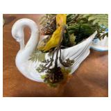 Collection of Duck and Swan Figurines, Planters, and Decorative Items