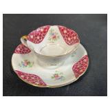 Collection of 4 Vintage Porcelain Teacup and Saucer Sets Rosina & Japanese Makers