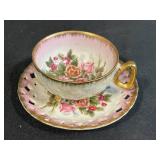 Collection of 4 Vintage Porcelain Teacup and Saucer Sets Rosina & Japanese Makers