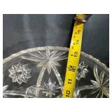 Set of 4 Pressed Glass Serving Bowls and Platters with Star Cut Patterns & 1 Faux Banana