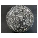 Set of 4 Pressed Glass Serving Bowls and Platters with Star Cut Patterns & 1 Faux Banana