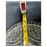 Set of 4 Pressed Glass Serving Bowls and Platters with Star Cut Patterns & 1 Faux Banana