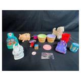 Collection of Vintage Toys and Novelty Items including Spider-Man Decoder Card