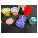 Collection of Vintage Toys and Novelty Items including Spider-Man Decoder Card