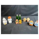 Collection of 5 Vintage Salt and Pepper Shaker Sets - Porcelain and Glass - 1 set Marked Wilton Court