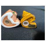 Collection of 5 Vintage Salt and Pepper Shaker Sets - Porcelain and Glass - 1 set Marked Wilton Court