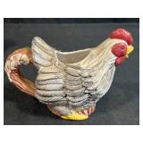 UNIQUE! VTG Wilton Court Taiwan Chicken Themed Ceramic Coffee/Tea or Gravy w Sugar and Creamer Set