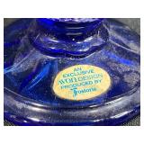 Collection of Cobalt Blue Glass Items - Vases, Candlesticks, Creamer
