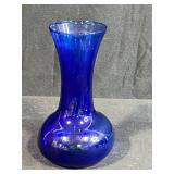 Collection of Cobalt Blue Glass Items - Vases, Candlesticks, Creamer