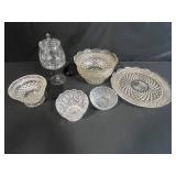 Collection of Vintage Pressed Glass Bowls and Compotes