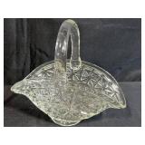 Lot of Vintage Cut Glass Serving Pieces Including Basket and Platters