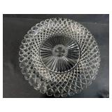 Lot of Vintage Cut Glass Serving Pieces Including Basket and Platters