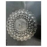Lot of Vintage Cut Glass Serving Pieces Including Basket and Platters