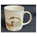 Set of Vintage Wildlife and Bird Theme Coffee Mugs inc Waechtersbach with Decorative Duck Plate
