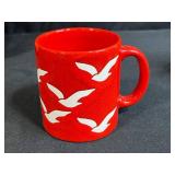 Set of Vintage Wildlife and Bird Theme Coffee Mugs inc Waechtersbach with Decorative Duck Plate